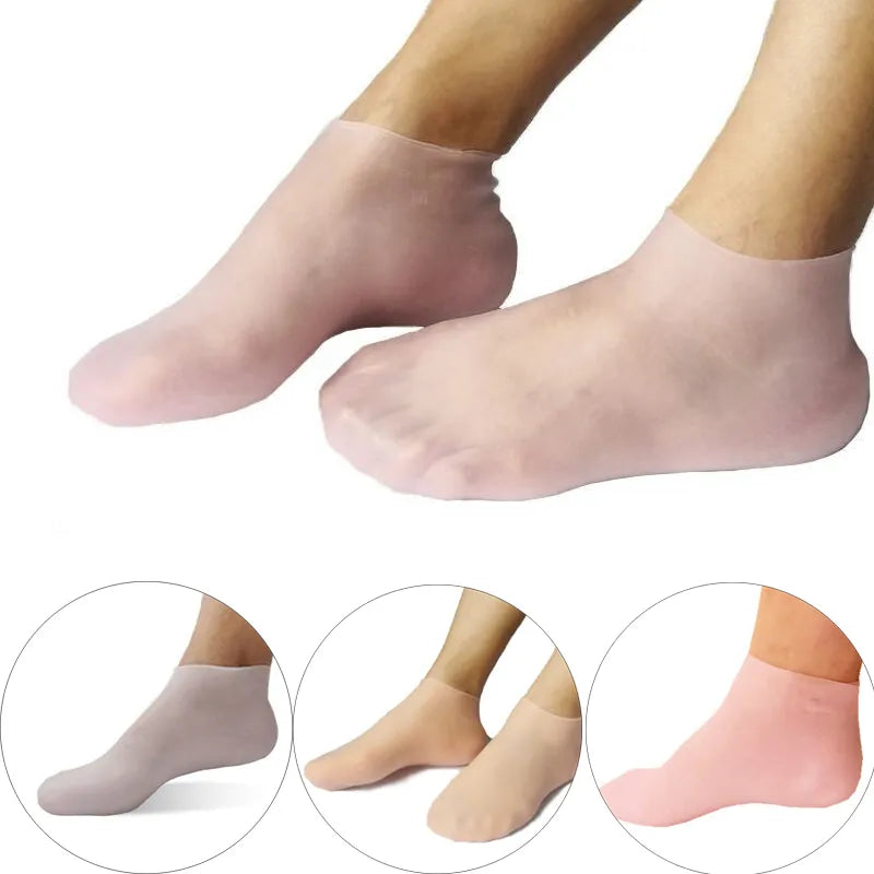 Meias de silicone para cuidado com o pés (Proteção e hidratação profunda)