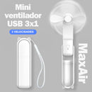Mini Ventilador de bolso USB MaxAir (3 em 1)